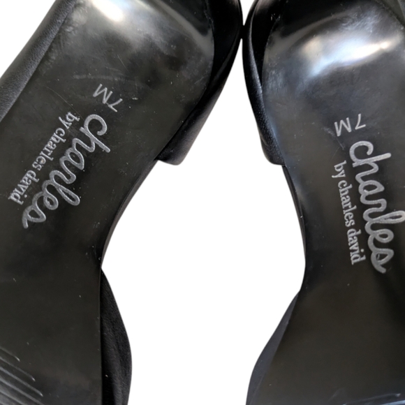 Charles By Charles David Black Leather 5" Heels Peep Toe Size 7US 40EU NEW - Picture 14 of 14